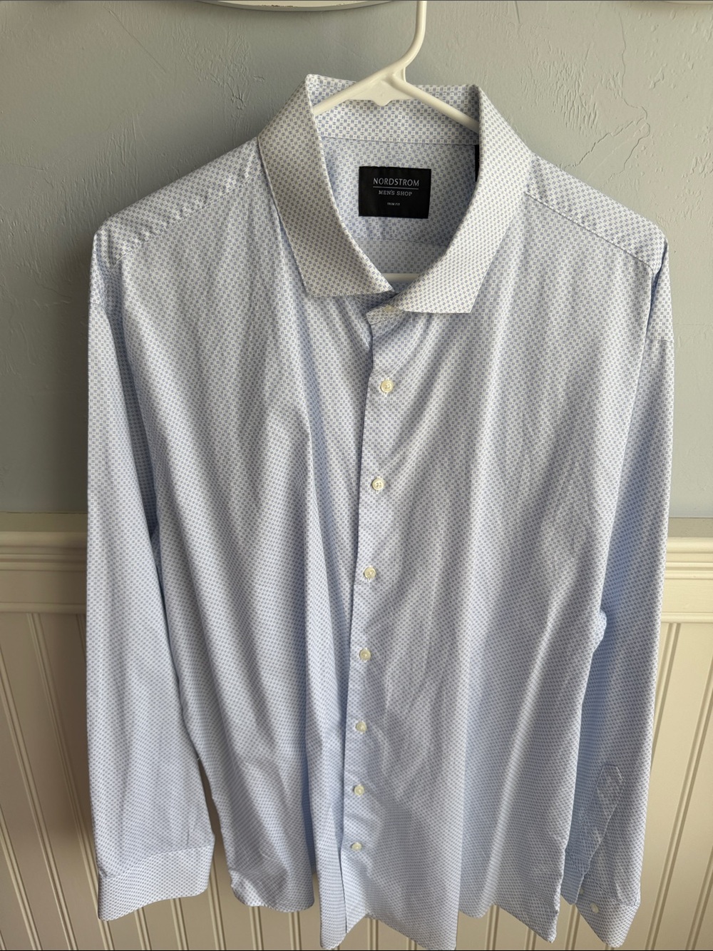 Nordstrom men dress shirt trim fit size 18 1/2.